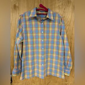 FOXCROFT  WRINKLE FREE  Long Sleeve STRIPED BLOUSE SIZE 10